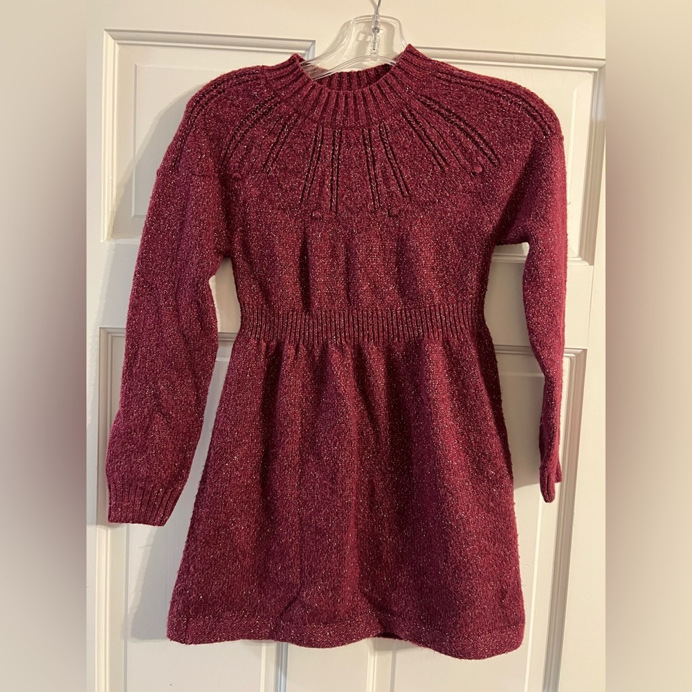 Cat & Jack Maroon Knit Sweater Dress